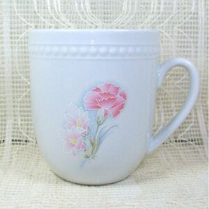 Inspirational Ceramic Coffee Mug Handmade White 12 Ounces Floral Design